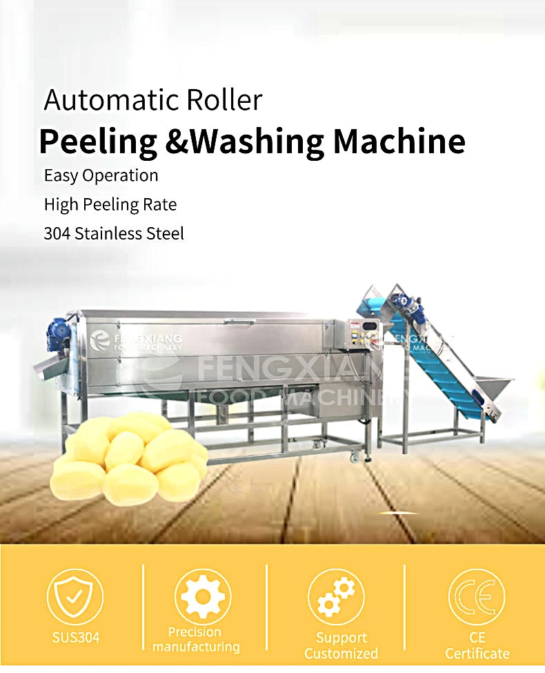 Industrial Large Automatic Screw Type Vegetable Carrot Melon Radish Washing and Peeling Machine