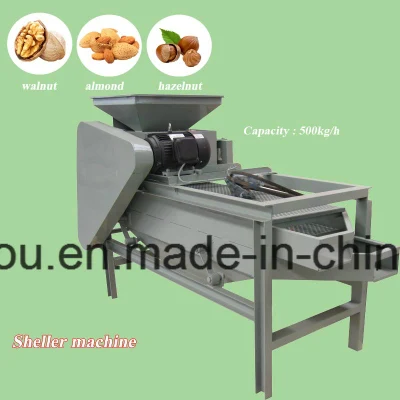 Venta Automática Comercial Mejor Pecan Cascanueces Avellana Nogal Negro Hickory Nueces Almendra Peeling Cracker Machine