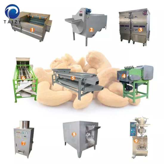 cadena de producción automática de cascajo del anacardo 500kg/H máquina de proceso del anacardo
