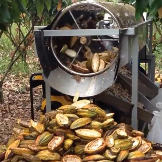 Máquina descascaradora de vainas de cacao de la máquina divisora ​​de rotura de la vaina de cacao fresca comercial